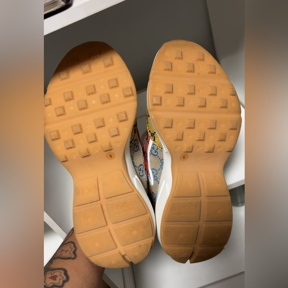 Gucci Multicolor GG Rhyton Sneakers Logo Canvas Size 6 - Picture 6 of 7